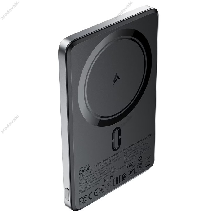 Повербанк портативний акумулятор Power bank Acefast M8 fultra-thin magnetic wireless магнітний PD18W 5000 mAh Black